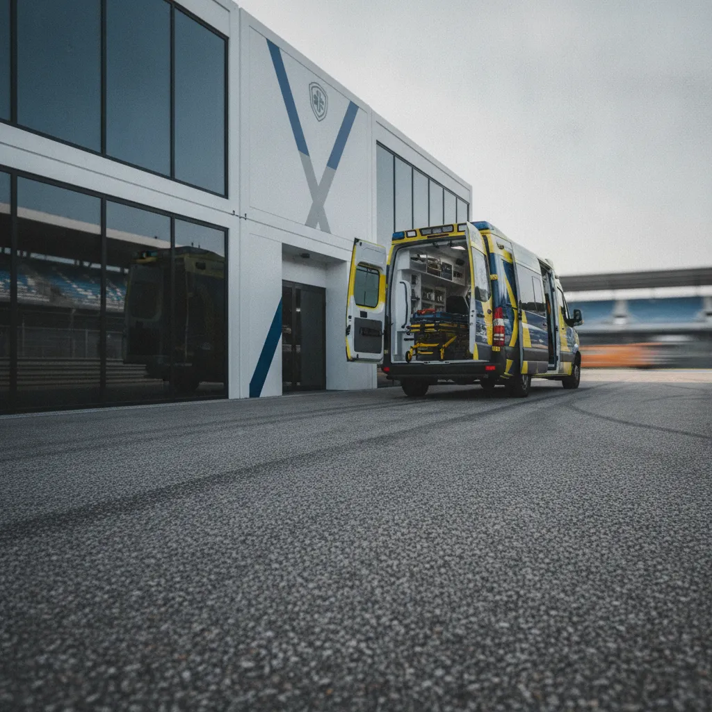 The official MotoGP circuit medical centre, where injured riders like Marco Bezzecchi are taken for assessment.